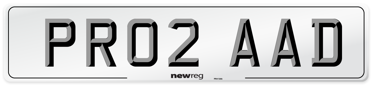 PR02 AAD Number Plate from New Reg